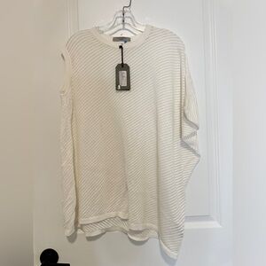 All saints white grid tee asymmetrical NWT XS